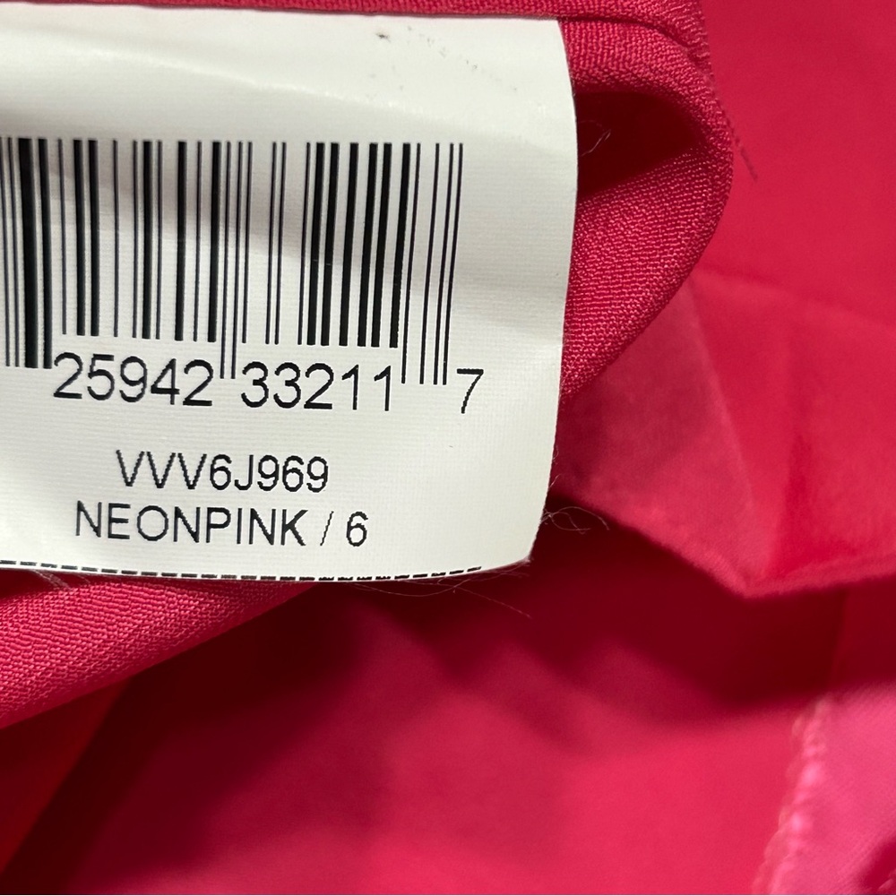 NWT BCBGMaxAzria Ladies 6 Neon Pink Taffeta Dress Cocktail - Picture 9 of 13